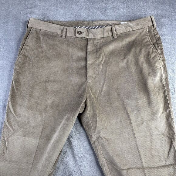 Peter‎ Millar Pants Mens 40 Nanoluxe Corduroy 5 Pocket Tan 40x31 Flat Front - Picture 9 of 12
